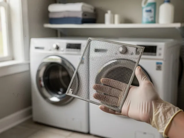 East Cleveland Dryer Vent Cleaning specialist performing detailed lint trap cleaning service in East Cleveland