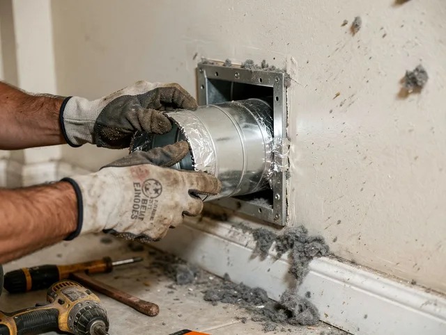 Professional dryer vent repair and installation by East Cleveland Dryer Vent Cleaning in East Cleveland